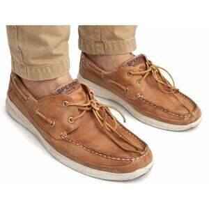 Sperry GOLD CUP Tan Leather Loafers Boat Shoes 2 Eye Slip on Mens 13M STS15277